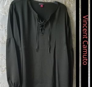 Vincent Camuto Lace Up Blouse-2X NWY
